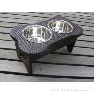 Cute Indoor Hand-Woven Pet Feeder Pet Bowl For Hotel Home B